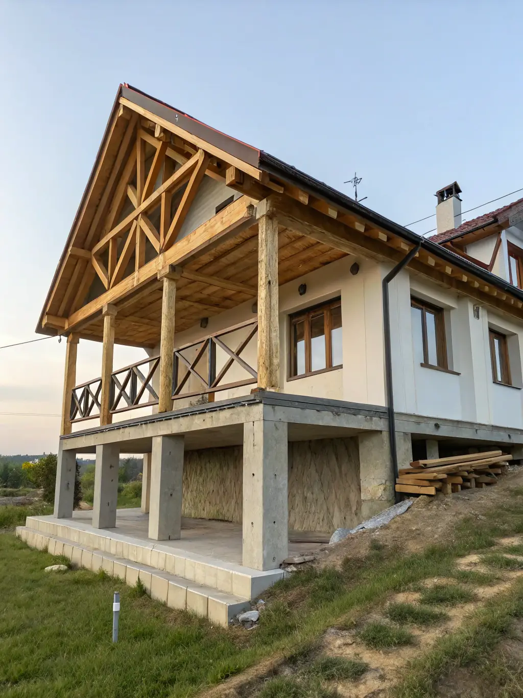 A visual representation of a pier and beam foundation, illustrating its elevated structure and suitability for flood-prone areas near Minsk.